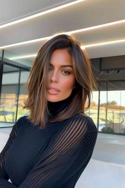 Medium Layered Hairstyle for Square Face Shape