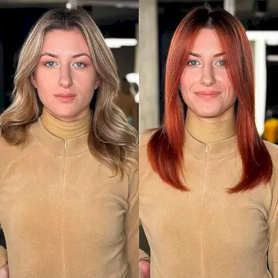 Gorgeous Red Hair Makeover for Oval Faces with Medium Hair