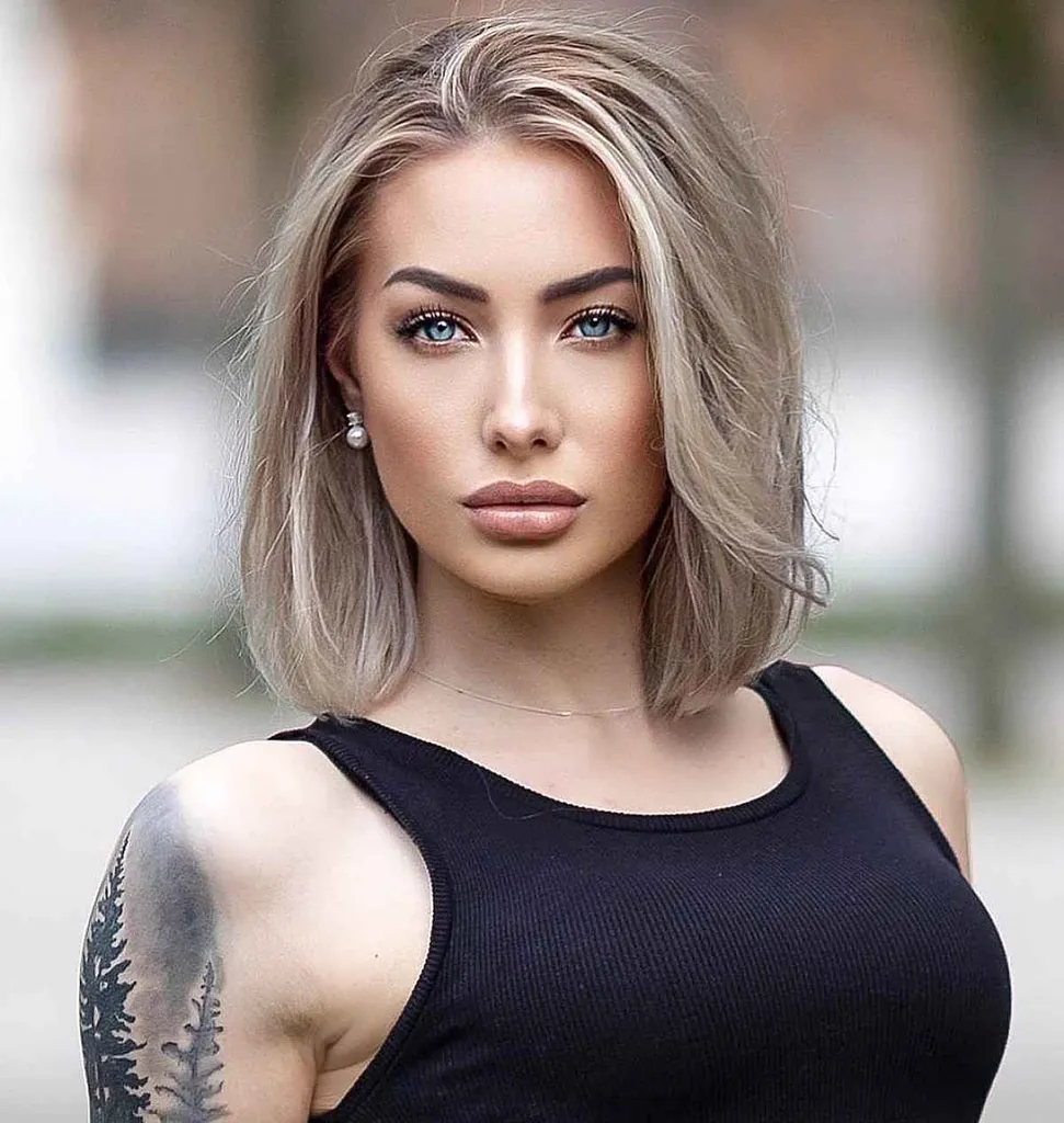 בוב ארוך באורך כתף קל' title=