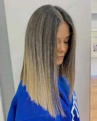 Mid-Length Straight Hair with Ombre