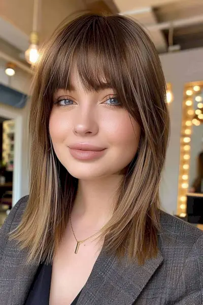 Edgy Lob with Bangs