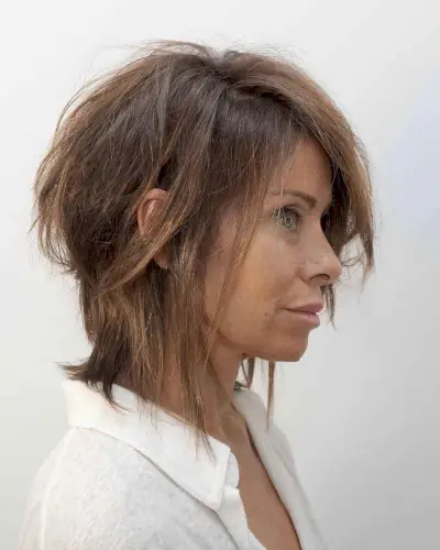 Shoulder-Length Shag for Women Over 40