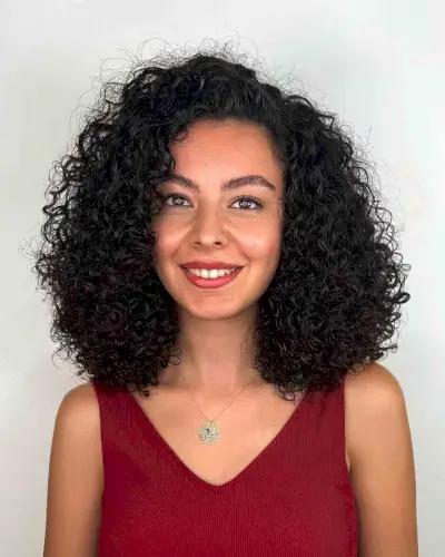 Thick Curly Mid-Length Hair
