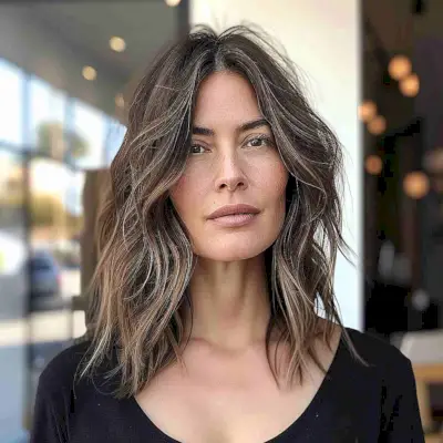 feminine mid-length layered hair