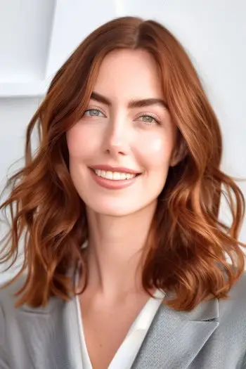 중간 길이의 어번 로브 이발.