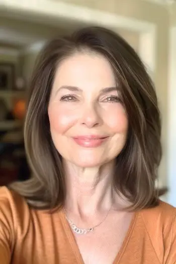 Langer Bob mit Seitenscheitel, mittellange Frisur.