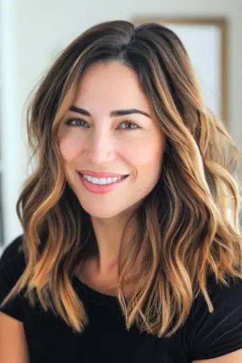 Abgehackte mittlere hervorgehobene Wellen.