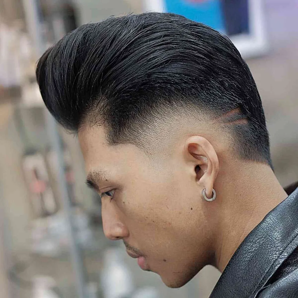 남성을 위한 짧은 옆면 긴 탑 헤어컷의 27가지 멋진 예' title=