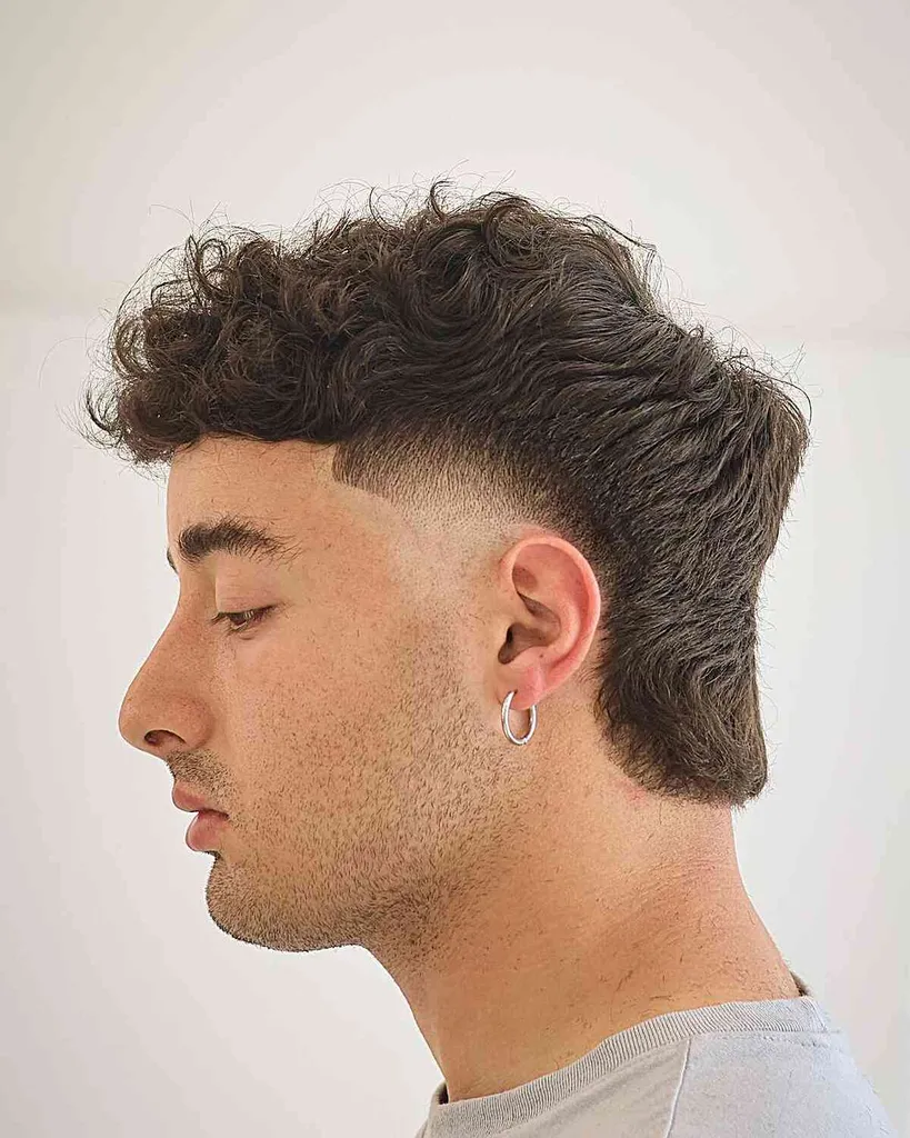 Moderné Temp Fade na Mullet Style pre chlapcov s hustými vlasmi' title=