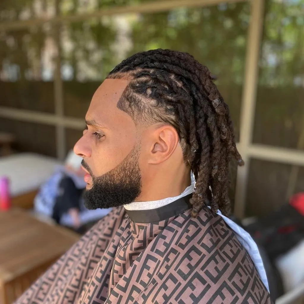 Temp Fade with Dreads' title=