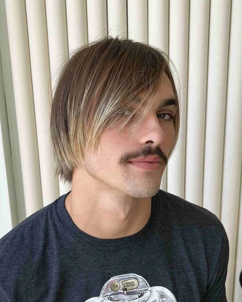 סגנון מרקם באורך בינוני וסחף לגברים' title=