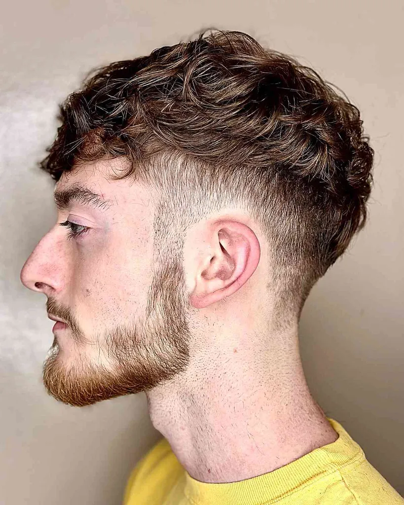 남성의 두꺼운 모발을 위한 지저분한 질감의 프렌치 컷' title=