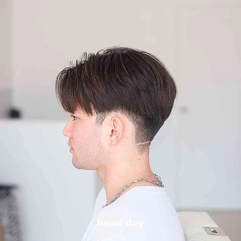 Estilo longo e macio com dois blocos para homens jovens' title=