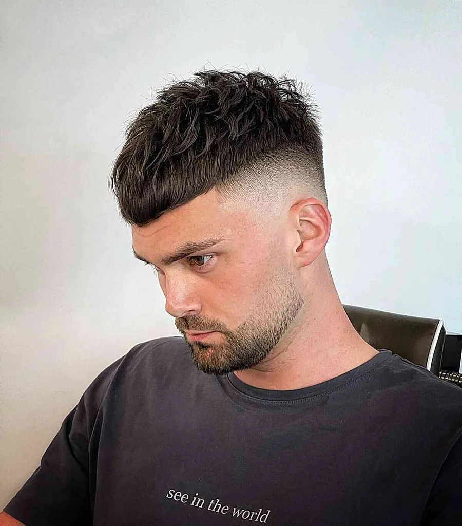 Rörig fransk Edgar Cut med textur på killar' title=