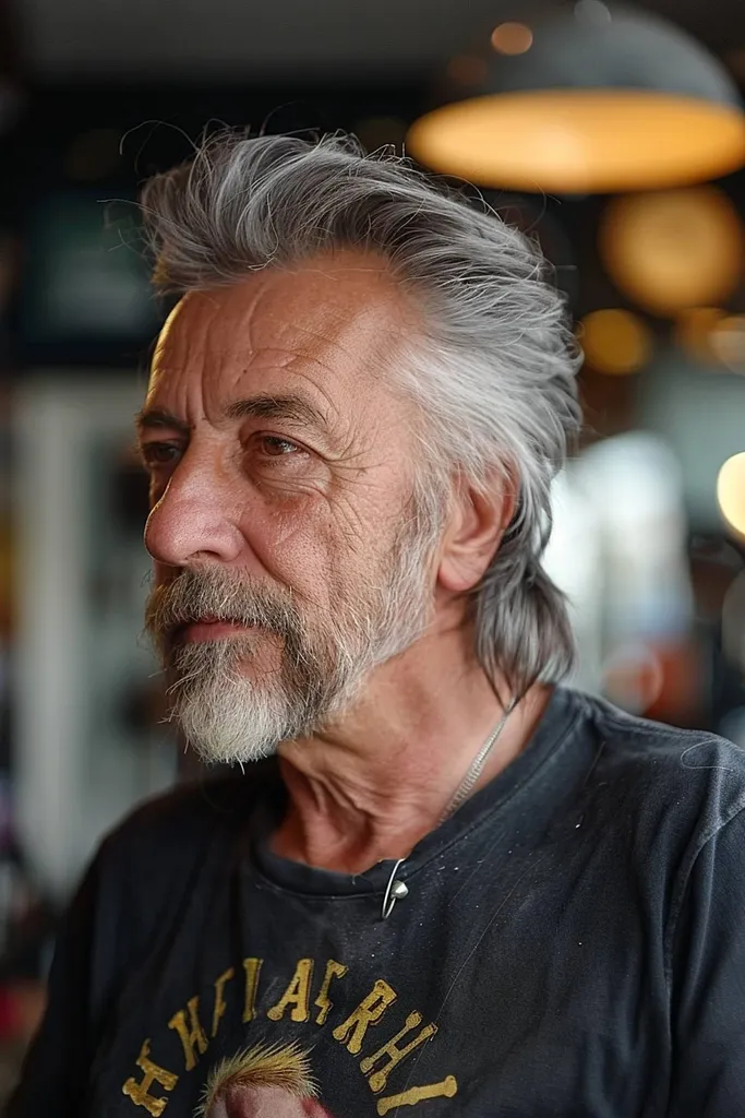 Fryzura w kolorze szarej barwy z teksturowanym tyłem' title=