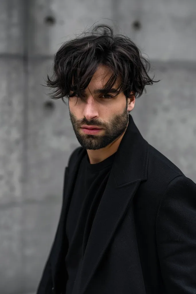 男性のためのシャドウカットの髪型' title=