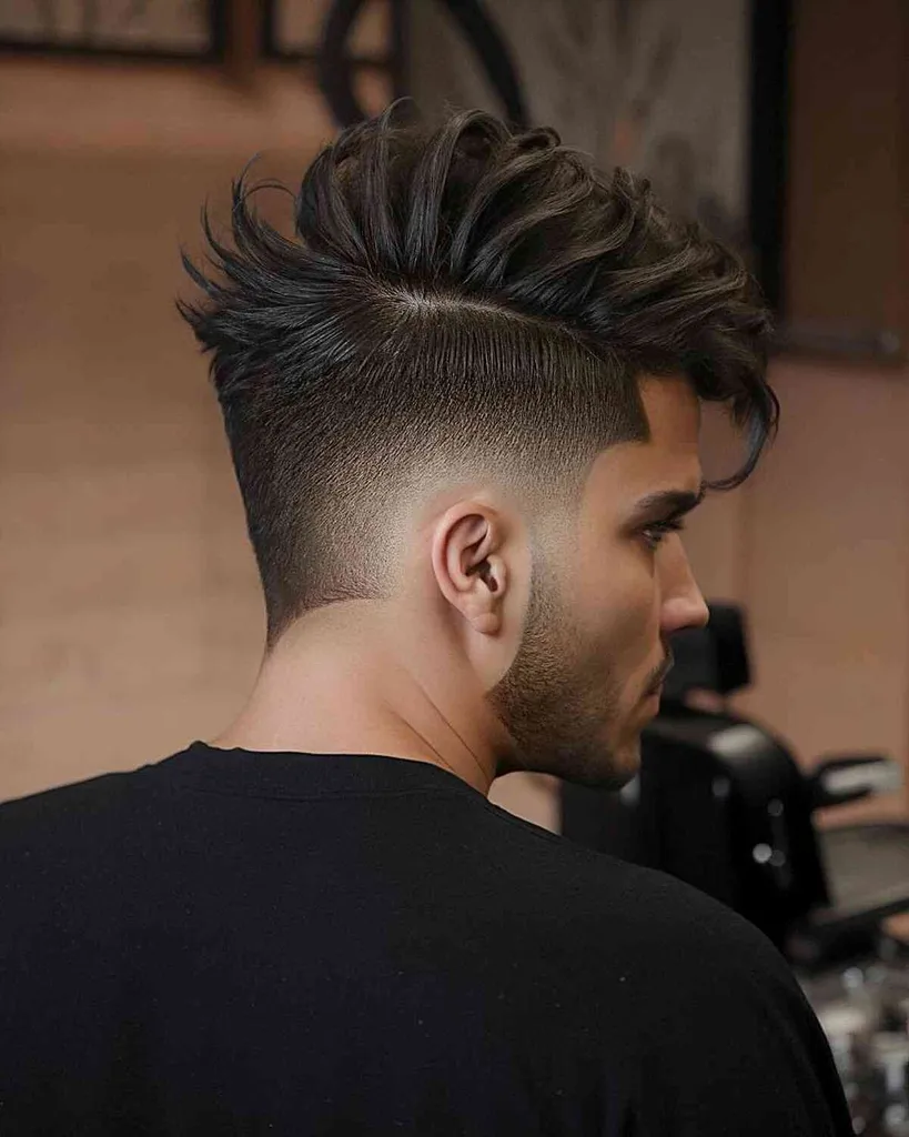 Low Burst Faded Steil Haar met Micro-pony voor mannen' title=