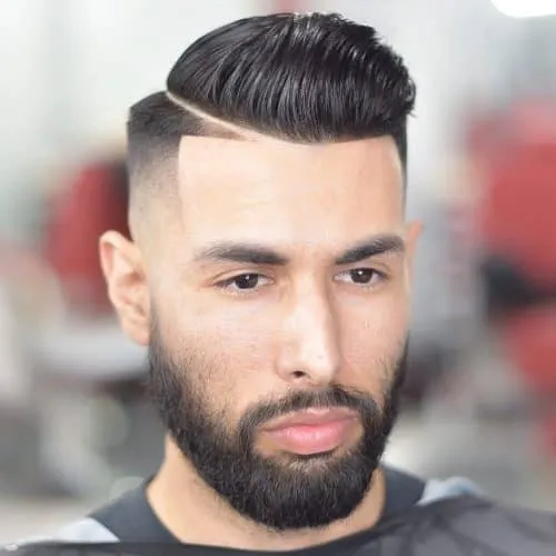 High Fade in line up frizura s trdim delom' title=