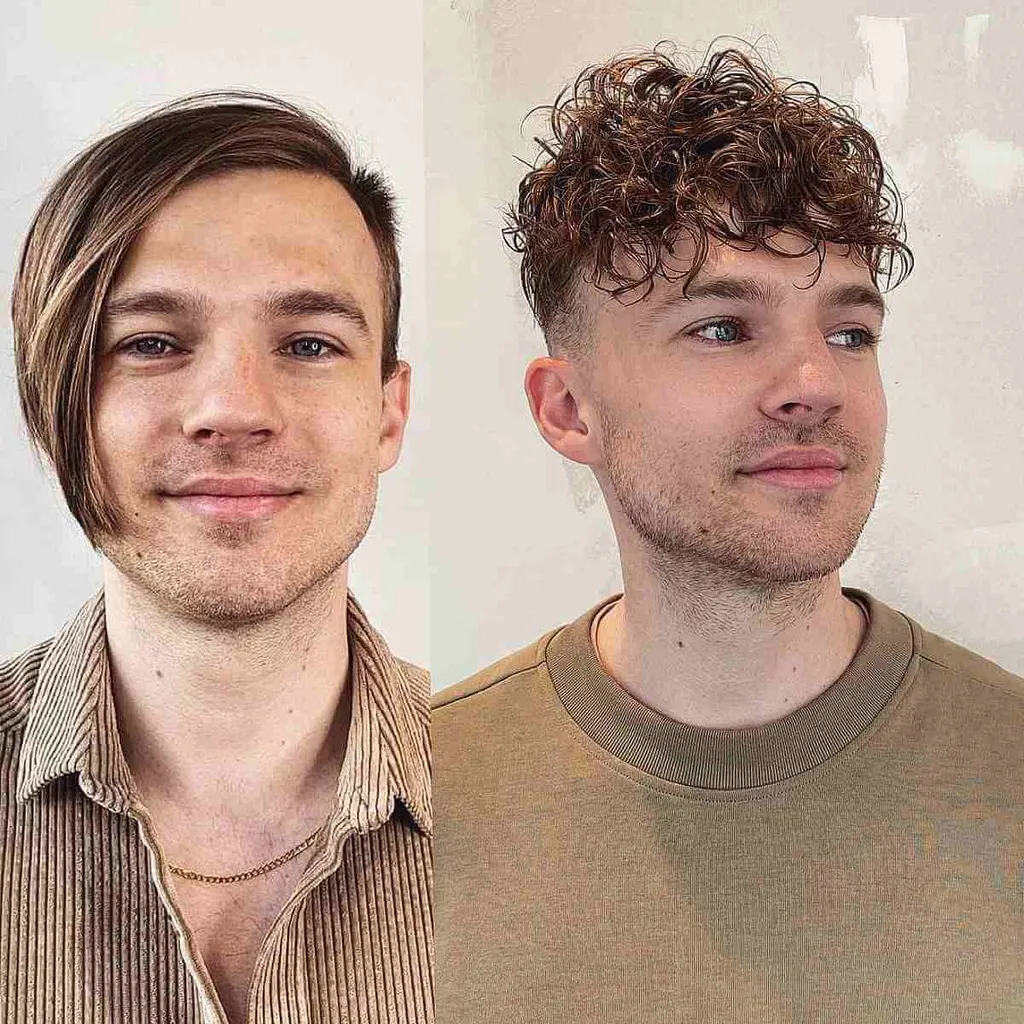 男性のためのベストカーリーヘアスタイル107（ヘアカットのアイデア）' title=