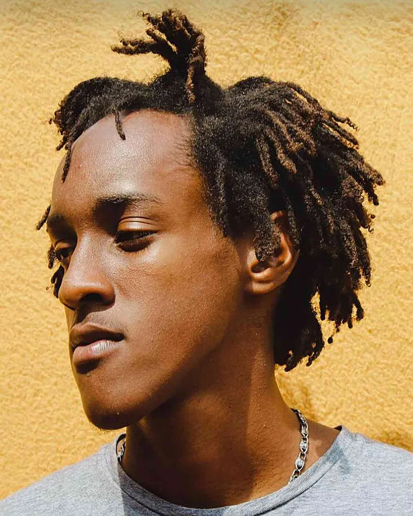 흑인 남성용 레이어가 있는 얇은 자유형 드레드' title=