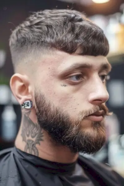 ひげのある男性のためのエドガーのヘアカット。