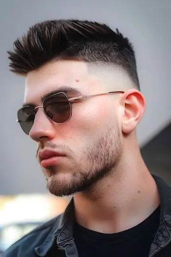 Coupe de cheveux Skin Fade Crew Cut pour hommes.