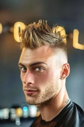 Coupe de cheveux Mohawk Crew Cut pour hommes.