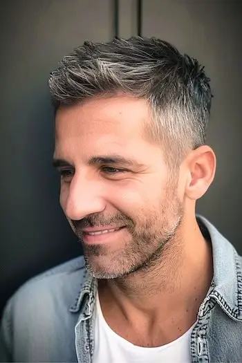 Coupe de cheveux Salt and Pepper Crew Cut pour hommes.