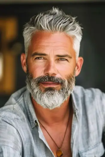 Coupe de cheveux désordonnée pour hommes.