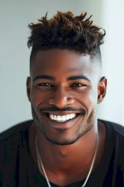 Top rizado texturizado con hombres Fade