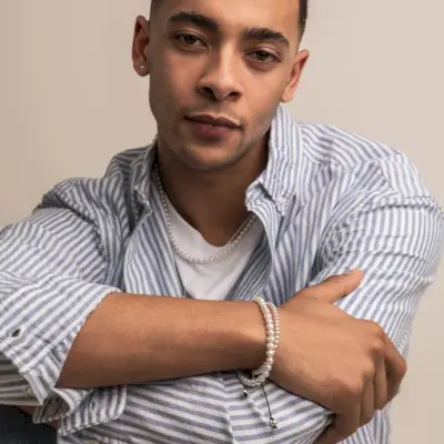 Dower & Hall witte parelarmband heren