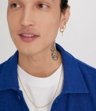 Brincos de joias com pedras preciosas e diamantes masculinos