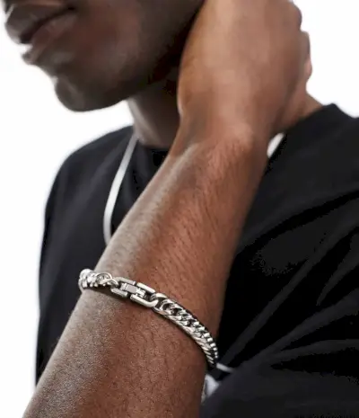 Pulseira robusta de aço inoxidável ASOS Design