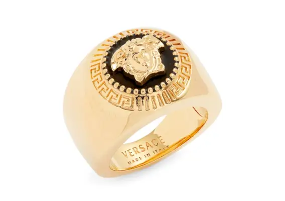 Versace Herren-Emaille-Medusa-Ring