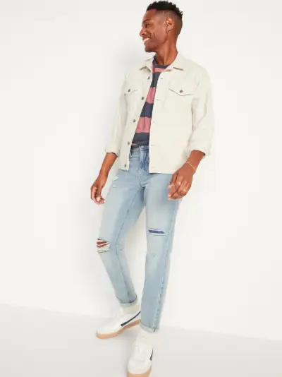 Typer av jeans Rak Taper Old Navy Light Wash Ripped