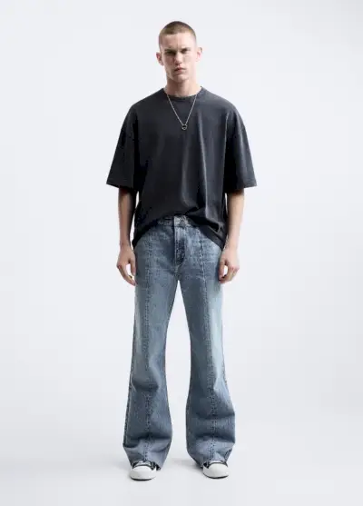 Utsvängda jeans män Zara