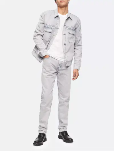 Calvin Klein Acid Wash Jeans Herr Slim Raka