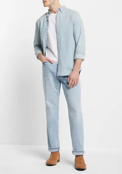 Typer av jeans män Bootcut Express Light Wash Stretch