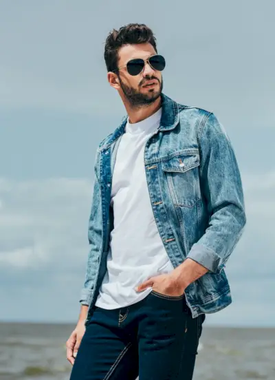 Veste en jean T-shirt Indigo Jeans Style Homme