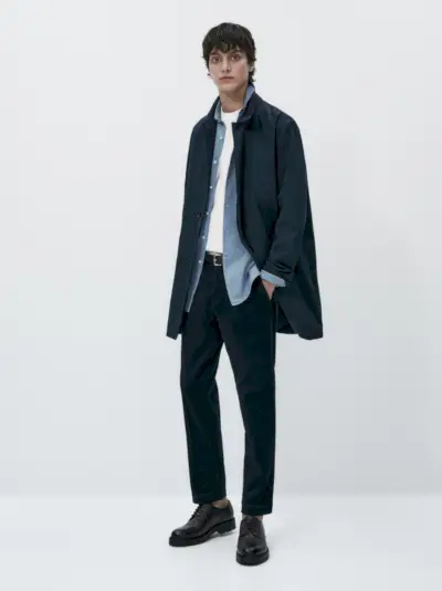 Massimo Dutti Slim Fit Bleach Wash džinsiniai marškinėliai