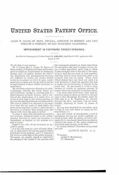 Levis Rivet Design Patent 002
