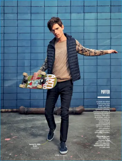 Álvaro Casavecchia transmite o ușurință skaterboy pentru o fotografie elegantă de la VIP Brasil.