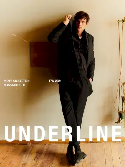 밑줄: Massimo Dutti를 위해 겨울 패션을 입은 Jegor 포즈