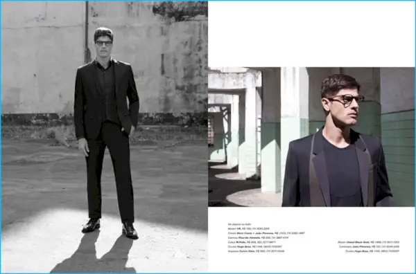 Gregorio Souza viste a Evandro Soldati con moda a medida de marcas como Diesel Black Gold, Hugo Boss y Calvin Klein.