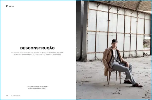 Evandro Soldati luce trajes para Playboy Brasil