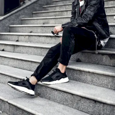 Vyriška odinė striukė Žemi krepšinio sportbačiai