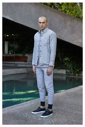 Tendência da moda masculina azul Nouveau Classics 005