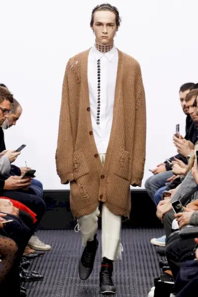 2016 Jeseň Zima Módny trend Londýnske kolekcie Pánske Oversize Cardigans JW Anderson