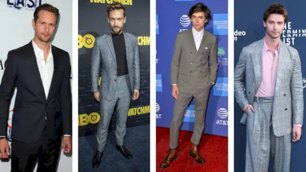 ネクタイなしのシャツ男性