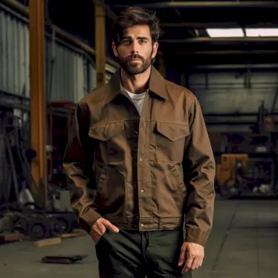 Vyriškos striukės darbo drabužių stilius